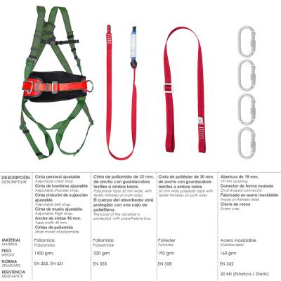 Arnes Anticaidas Kit Seguridad Nº 2 (7 piezas) EN361