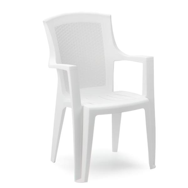 Silla Resina Ratan Respaldo Alto Blanco Eden