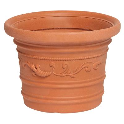 Saturnia Macetero Resina Redondo, Color Terracota, Resistente, Ideal Exterior, 35 Cm Diametro.