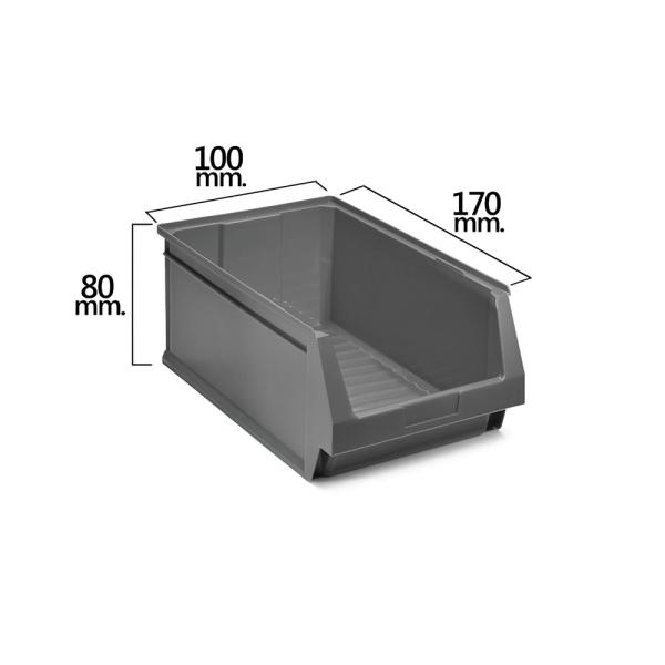 Gaveta Apilable Almacenamiento Gris Nº51 170x100x80 mm.  (1/6)