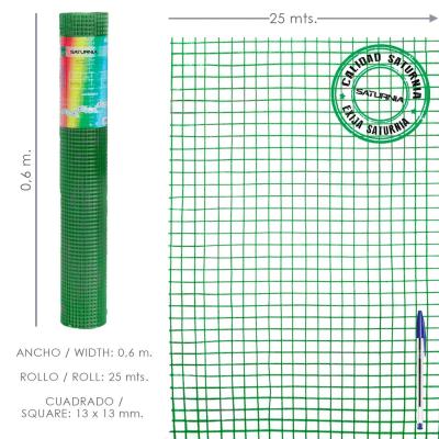 Malla Electrosoldada Plastificada Corral 13x13 / Altura 60 cm. / Rollo 25 metros