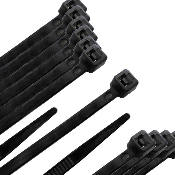 Brida Nylon 100%. Color Negro 7,8 x 540 mm. Bolsa 100 unidades. Abrazadera Plastico, Organizador Cables, Alta Resistencia