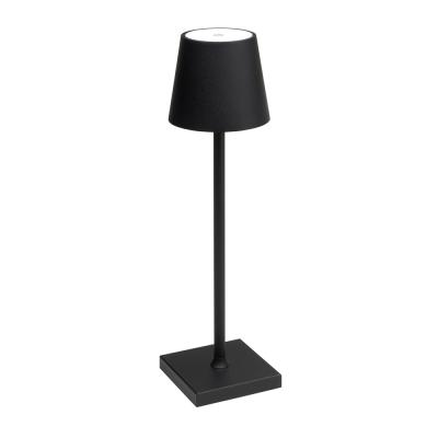 Lampara LED De Mesa Con Luz Regulable y Bateria Recargable Color Negro, Lampara Mesa Jardin, Lampara Decoración