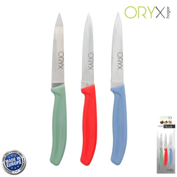 Cuchillo Nuuk Mondador Hoja Acero Inoxidable 9 cm. Colores Surtidos (Blister 3 Piezas)